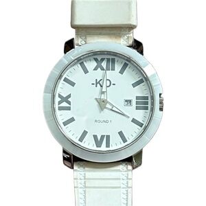 KO Knock Out Round 1 40mm All White Silicone Roman Numeral Watch K1306